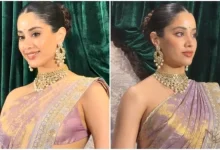 Janhvi Kapoor Lavender Saree