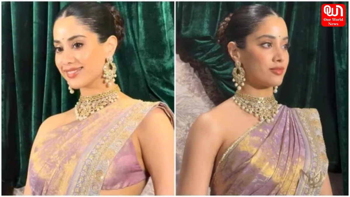Janhvi Kapoor Lavender Saree