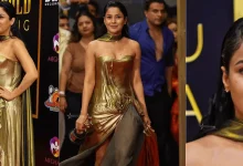 Shehnaaz Gill Gold Haute Couture Look